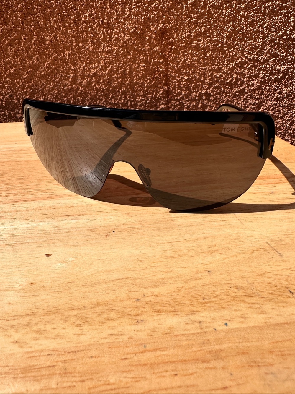 Black Tom Ford Angus-02 TF560 Shield Sunglasses w/Case & Cloth Retail $445